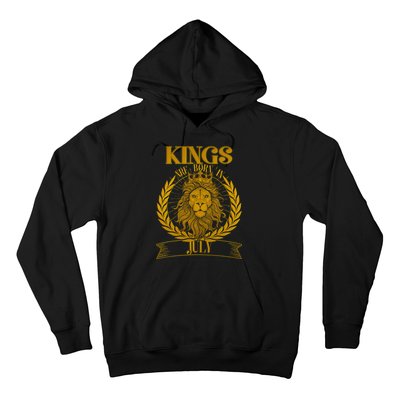 Vintage Lion Kings Are Born In July Hoodie