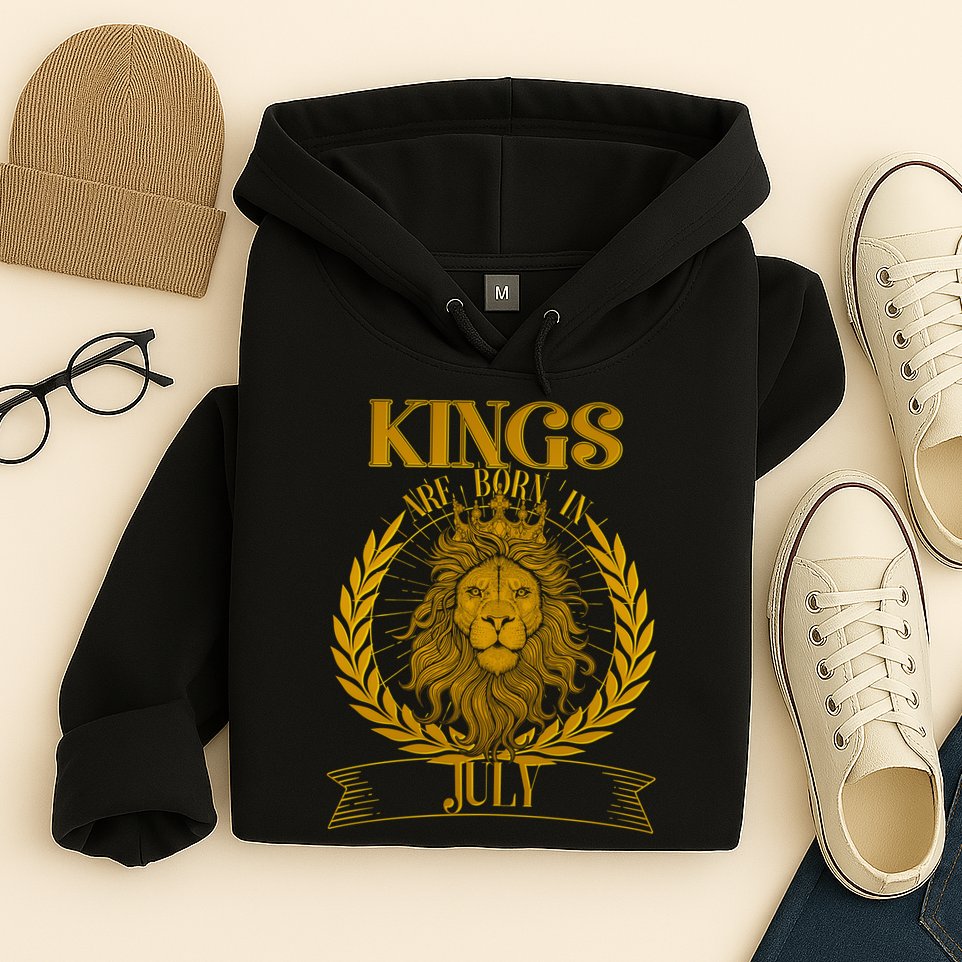 Vintage Lion Kings Are Born In July Hoodie