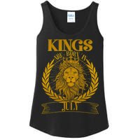 Vintage Lion Kings Are Born In July Ladies Essential Tank