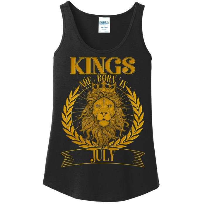 Vintage Lion Kings Are Born In July Ladies Essential Tank