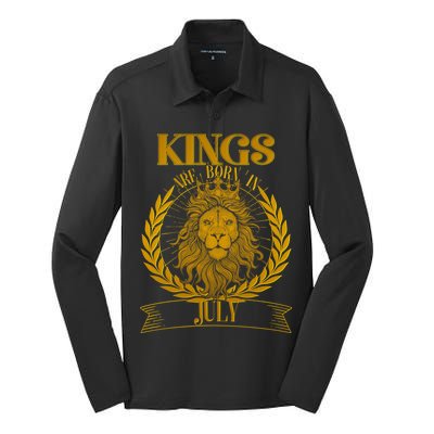 Vintage Lion Kings Are Born In July Silk Touch Performance Long Sleeve Polo