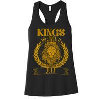 Vintage Lion Kings Are Born In July Women's Racerback Tank