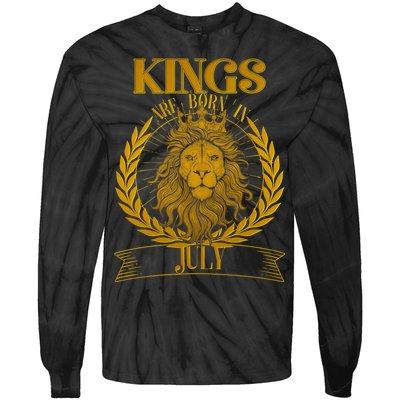 Vintage Lion Kings Are Born In July Tie-Dye Long Sleeve Shirt