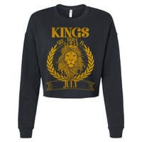 Vintage Lion Kings Are Born In July Cropped Pullover Crew