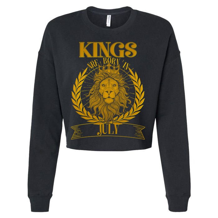 Vintage Lion Kings Are Born In July Cropped Pullover Crew