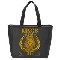 Vintage Lion Kings Are Born In July Zip Tote Bag