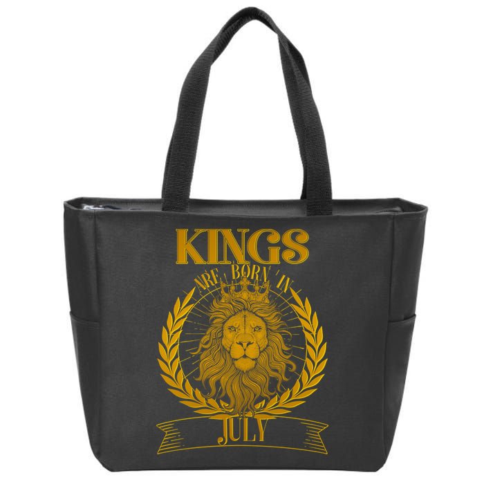 Vintage Lion Kings Are Born In July Zip Tote Bag