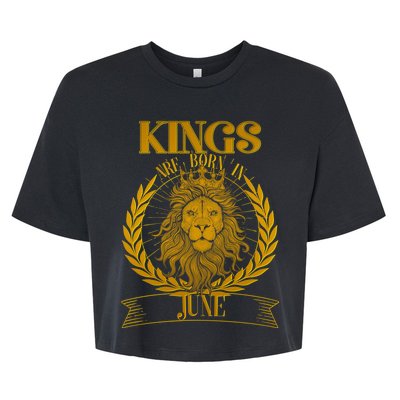 Vintage Lion Kings Are Born In June Bella+Canvas Jersey Crop Tee