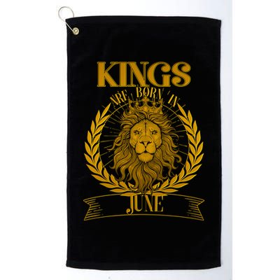 Vintage Lion Kings Are Born In June Golf Towel