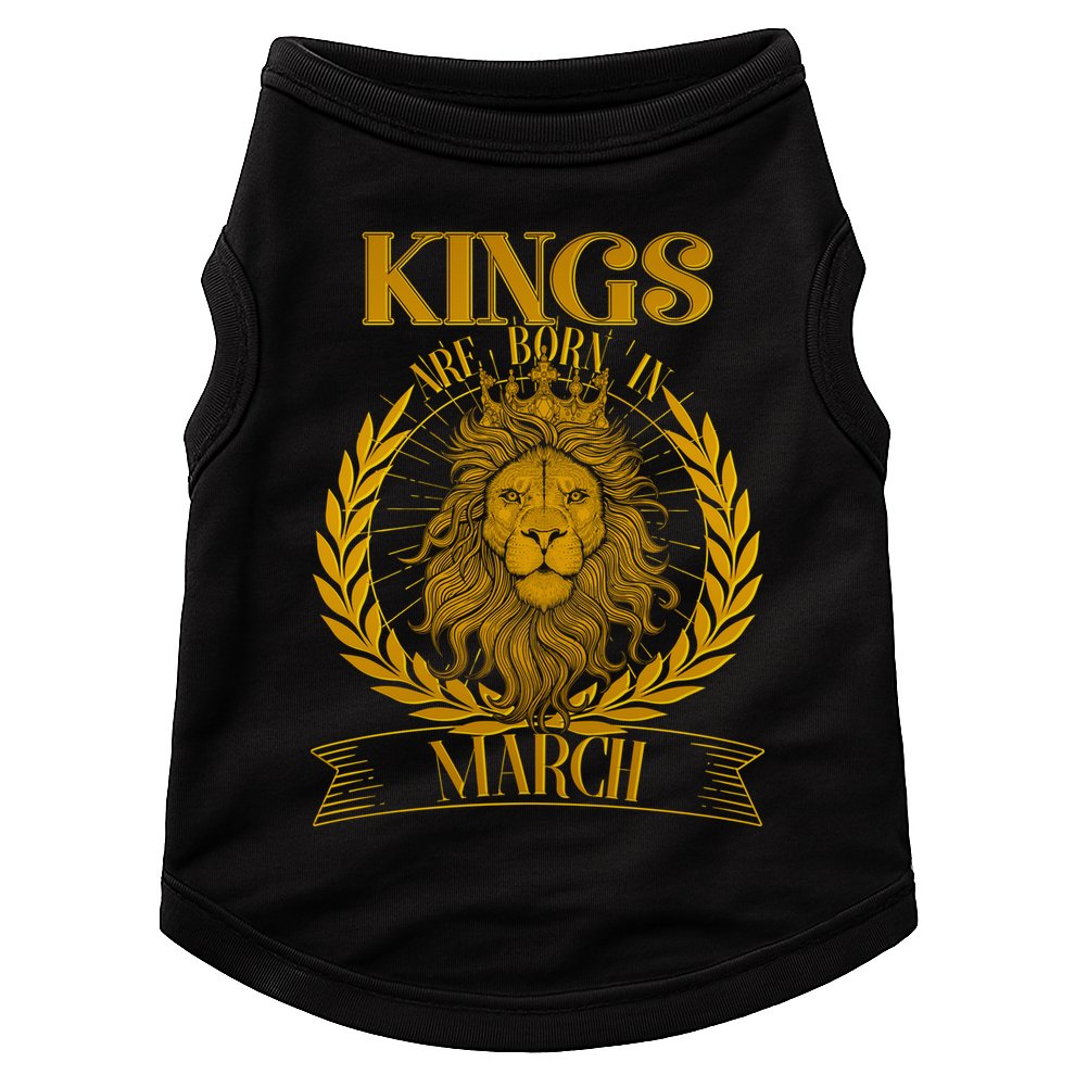Vintage Lion Kings Are Born In March Doggie Tank