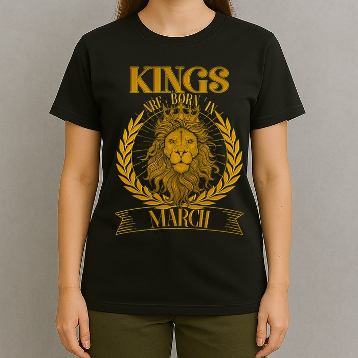 Vintage Lion Kings Are Born In March T-Shirt