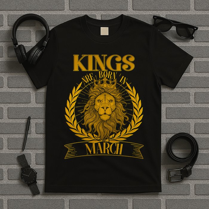 Vintage Lion Kings Are Born In March T-Shirt