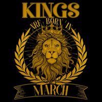 Vintage Lion Kings Are Born In March T-Shirt