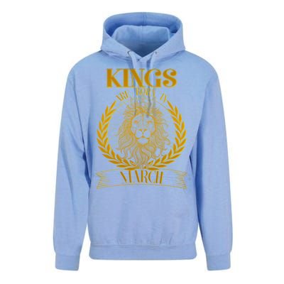 Vintage Lion Kings Are Born In March Unisex Surf Hoodie