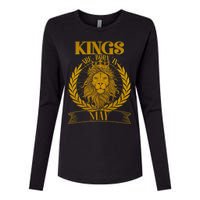 Vintage Lion Kings Are Born In May Womens Cotton Relaxed Long Sleeve T-Shirt