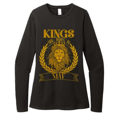 Vintage Lion Kings Are Born In May Womens CVC Long Sleeve Shirt