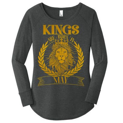 Vintage Lion Kings Are Born In May Women's Perfect Tri Tunic Long Sleeve Shirt