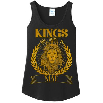 Vintage Lion Kings Are Born In May Ladies Essential Tank