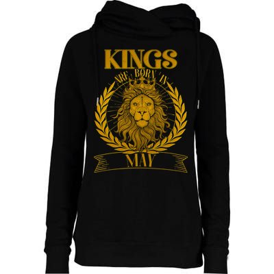 Vintage Lion Kings Are Born In May Womens Funnel Neck Pullover Hood