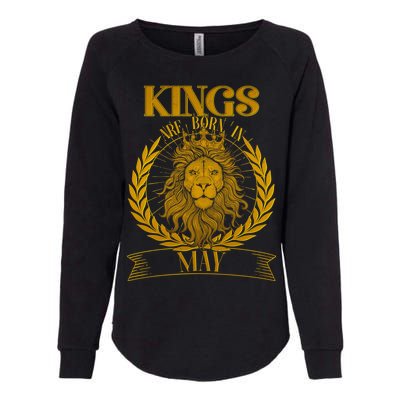 Vintage Lion Kings Are Born In May Womens California Wash Sweatshirt