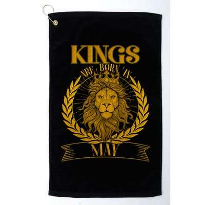Vintage Lion Kings Are Born In May Golf Towel