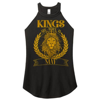 Vintage Lion Kings Are Born In May Women's Perfect Tri Rocker Tank