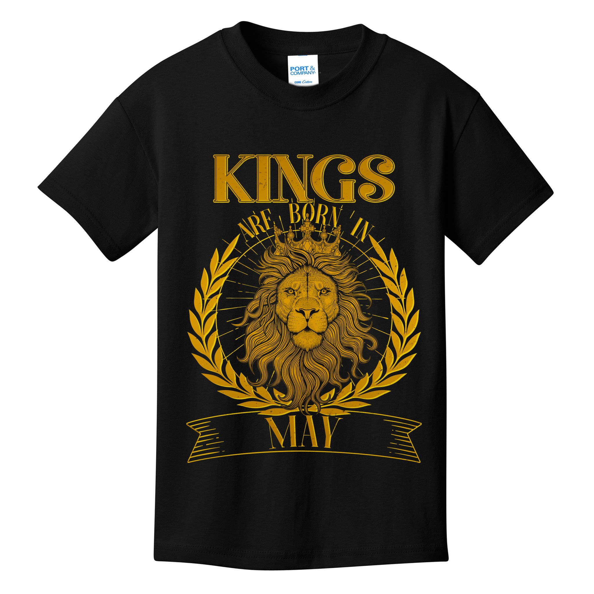 Vintage Lion Kings Are Born In May Kids T-Shirt