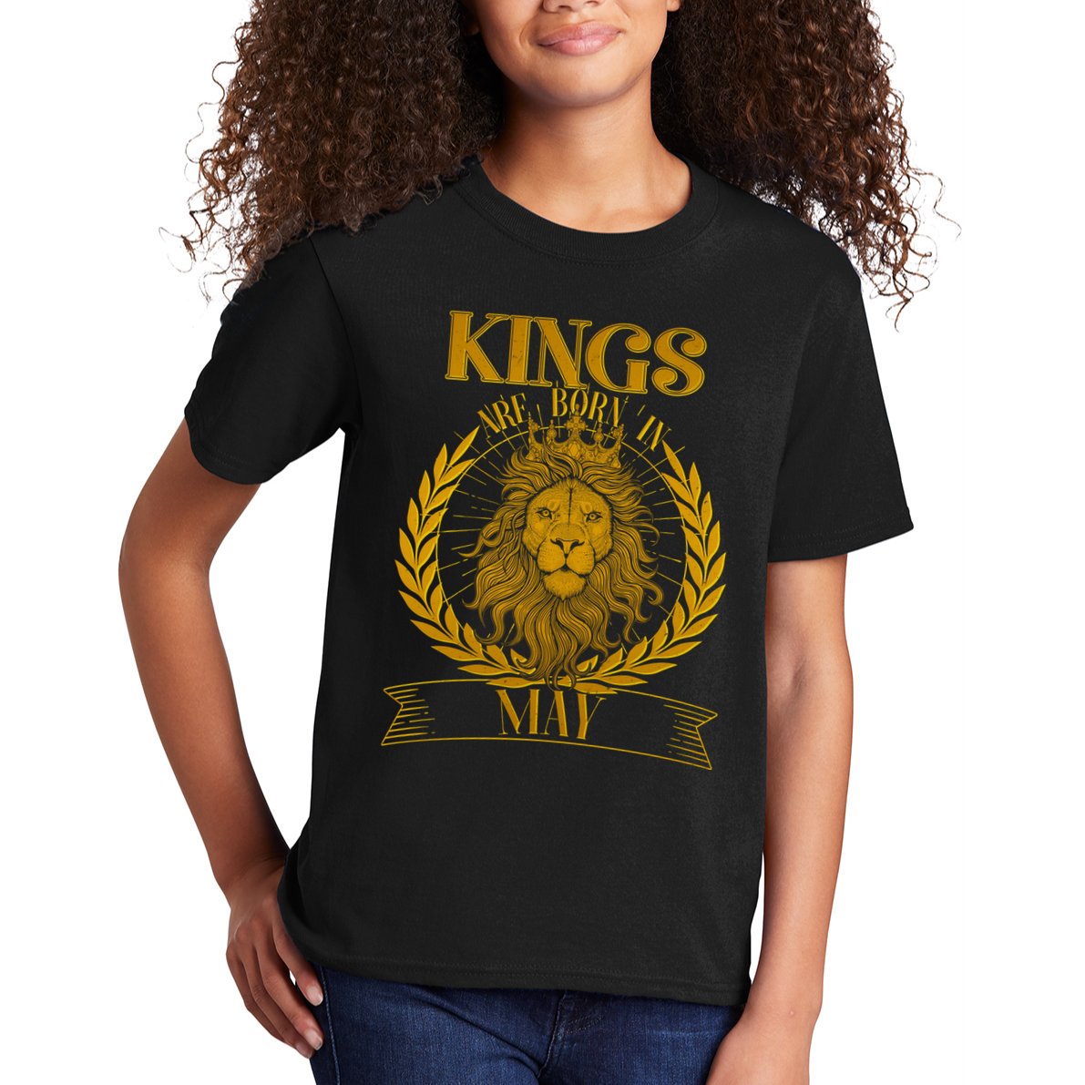 Vintage Lion Kings Are Born In May Kids T-Shirt