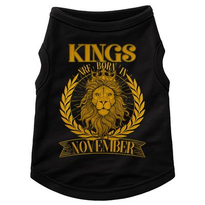 Vintage Lion Kings Are Born In November Doggie Tank