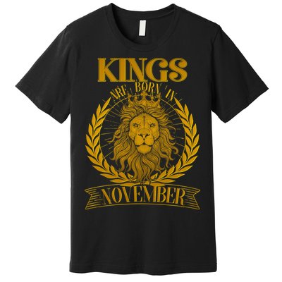 Vintage Lion Kings Are Born In November Premium T-Shirt