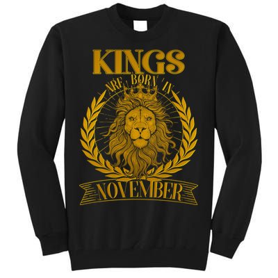 Vintage Lion Kings Are Born In November Tall Sweatshirt