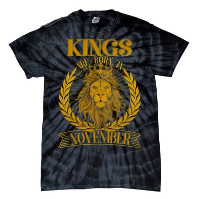 Vintage Lion Kings Are Born In November Tie-Dye T-Shirt