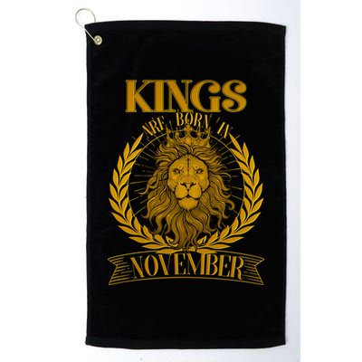 Vintage Lion Kings Are Born In November Golf Towel