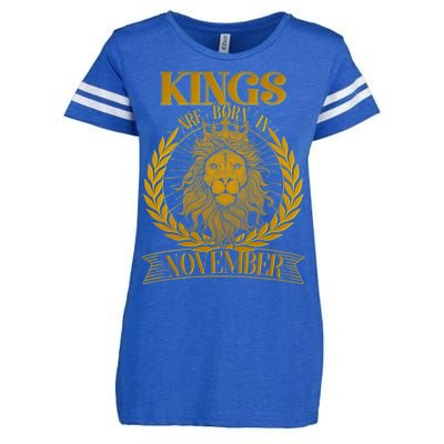 Vintage Lion Kings Are Born In November Enza Ladies Jersey Football T-Shirt