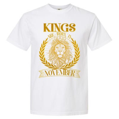 Vintage Lion Kings Are Born In November Garment-Dyed Heavyweight T-Shirt