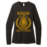 Vintage Lion Kings Are Born In September Womens CVC Long Sleeve Shirt