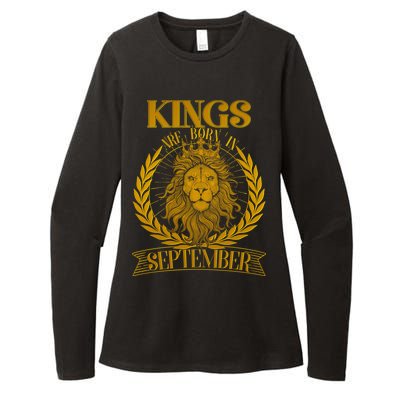 Vintage Lion Kings Are Born In September Womens CVC Long Sleeve Shirt