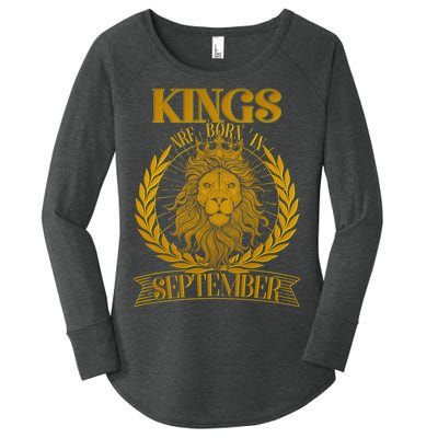 Vintage Lion Kings Are Born In September Women's Perfect Tri Tunic Long Sleeve Shirt