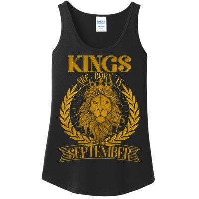 Vintage Lion Kings Are Born In September Ladies Essential Tank