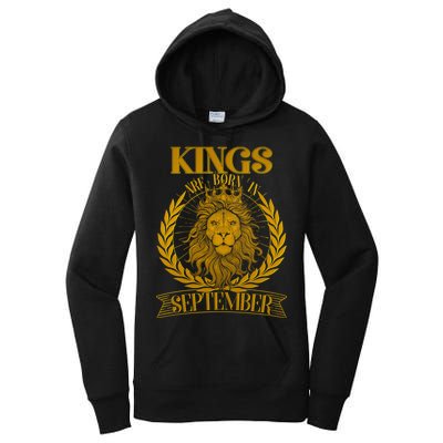 Vintage Lion Kings Are Born In September Women's Pullover Hoodie