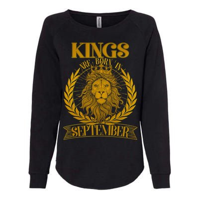 Vintage Lion Kings Are Born In September Womens California Wash Sweatshirt