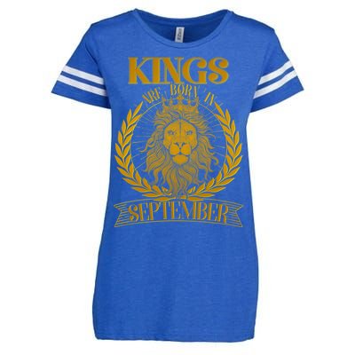 Vintage Lion Kings Are Born In September Enza Ladies Jersey Football T-Shirt