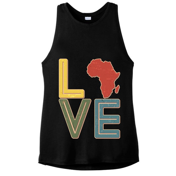 Vintage Love Africa Black History Month Ladies PosiCharge Tri-Blend Wicking Tank