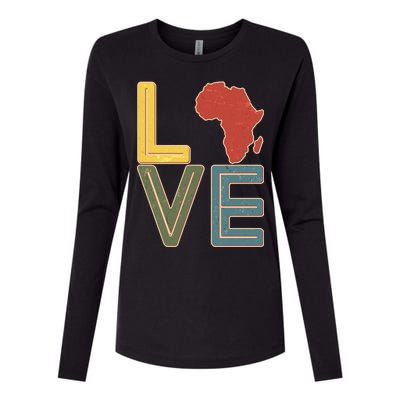 Vintage Love Africa Black History Month Womens Cotton Relaxed Long Sleeve T-Shirt