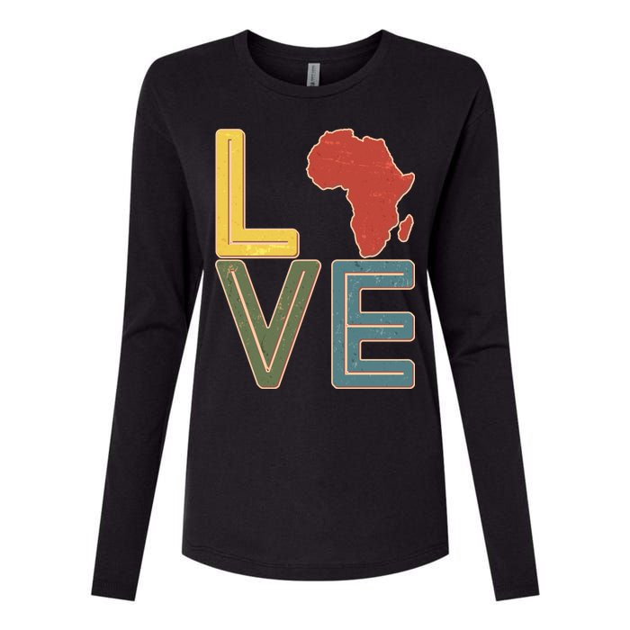 Vintage Love Africa Black History Month Womens Cotton Relaxed Long Sleeve T-Shirt