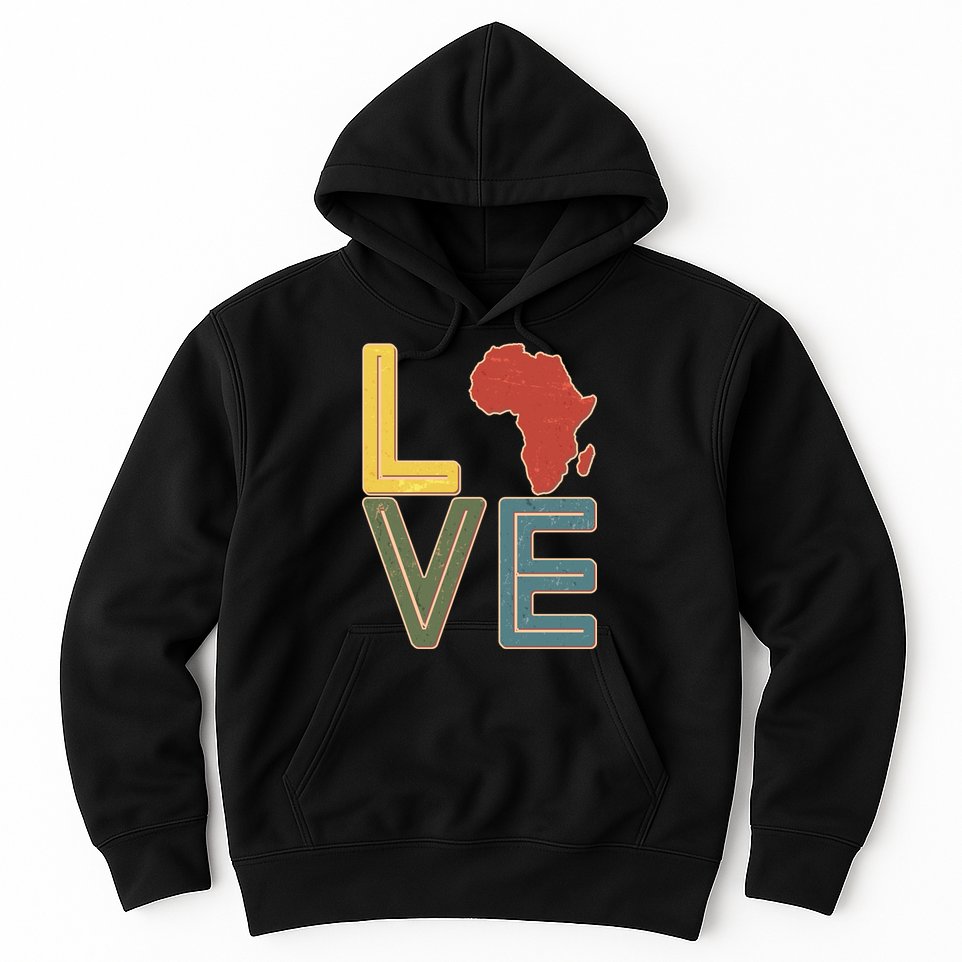 Vintage Love Africa Black History Month Hoodie