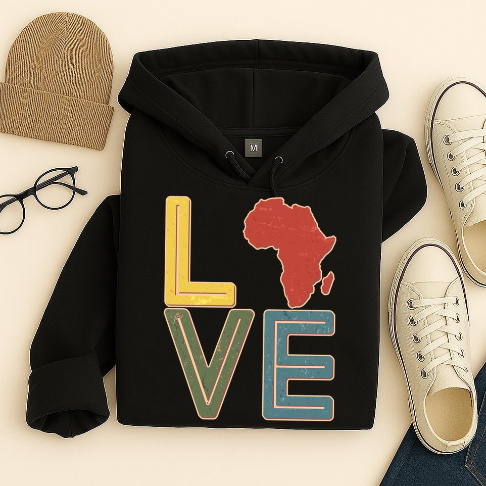 Vintage Love Africa Black History Month Hoodie