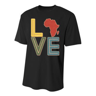 Vintage Love Africa Black History Month Youth Performance Sprint T-Shirt