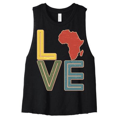 Vintage Love Africa Black History Month Women's Racerback Cropped Tank