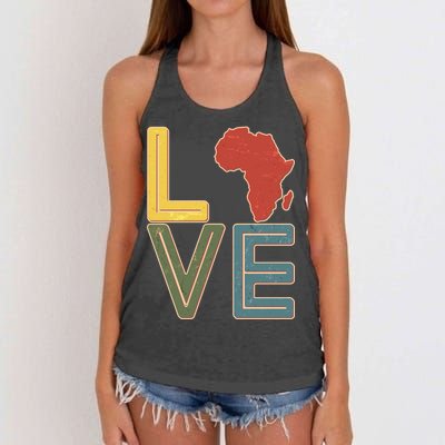 Vintage Love Africa Black History Month Women's Knotted Racerback Tank